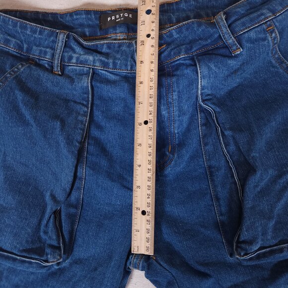 PRSTGE Cargo Snap and Zip Blue Jeans Mens Size 32 Denim Pants Streetwear - Picture 8 of 16